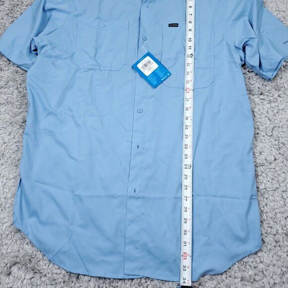 Columbia Omni Shade Men's Silver Ridge Utility Lite Shirt Light Blue Large Tall - Picture 8 of 10